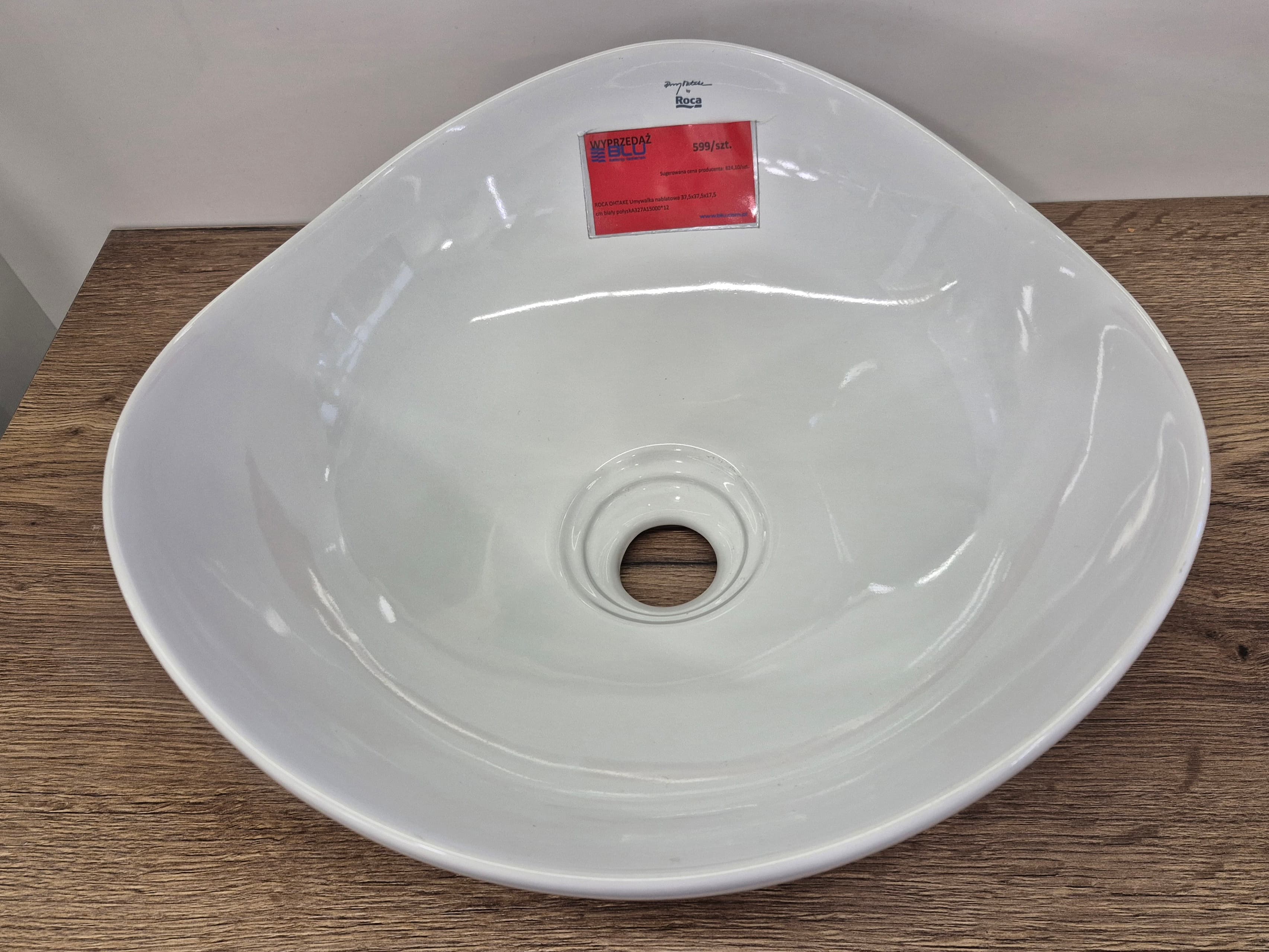ROCA OHTAKE Umywalka nablatowa 37,5x37,5x17,5 cm biały połysk  A327A15000  *12 - Powystawowy Zduńska Wola
