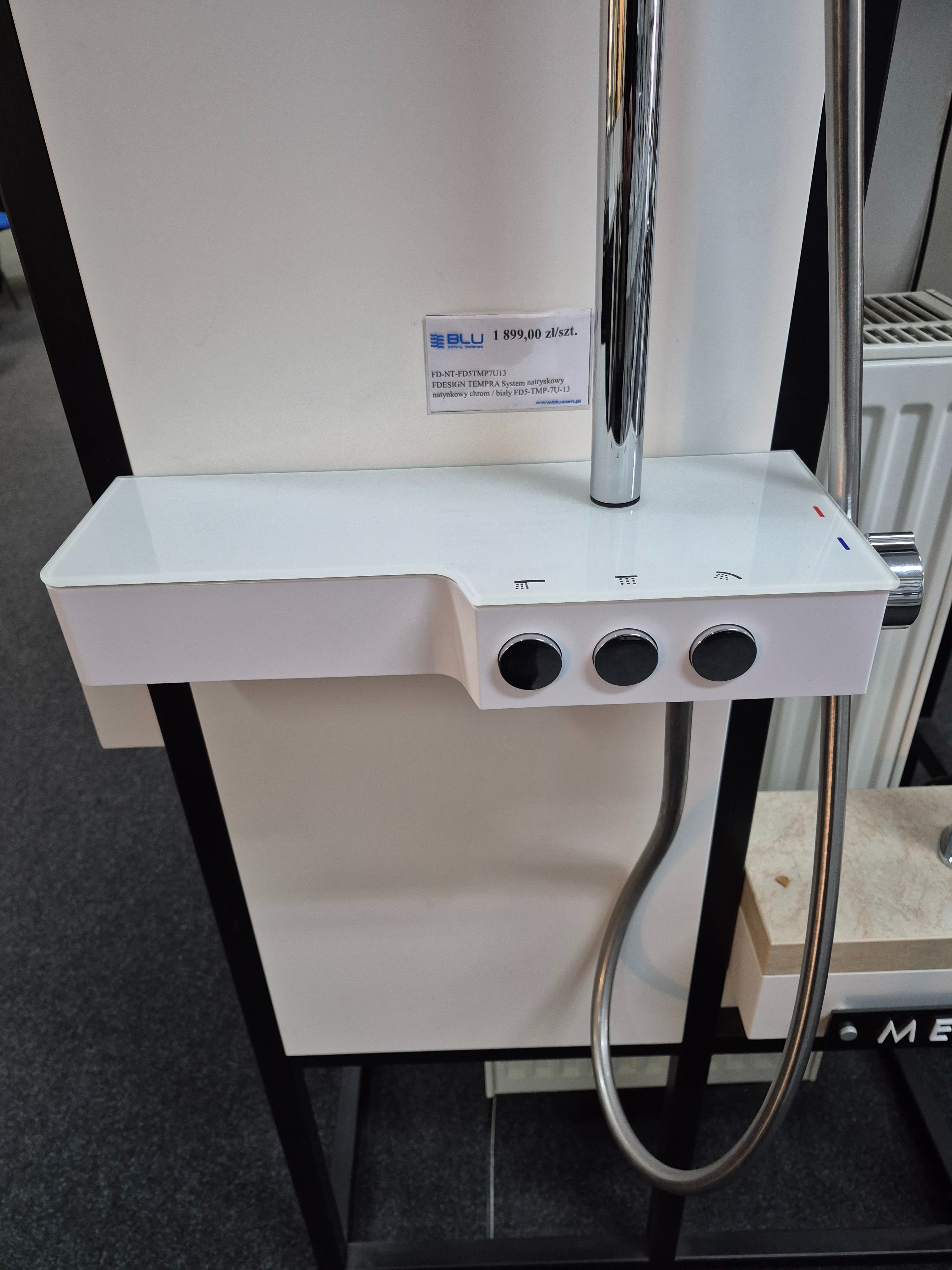 FDESIGN TEMPRA System natryskowy natynkowy chrom / biały FD5-TMP-7U-13 - Powystawowy Ostrowiec Świętokrzyski