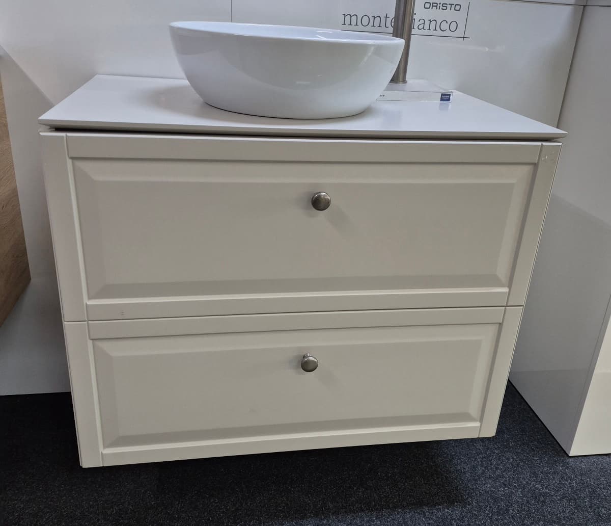 ORISTO MONTEBIANCO szafka podumywalkowa 80 cm, piaskowy mat OR47-SD2S-80-10 - Powystawowy Ostrowiec Świętokrzyski