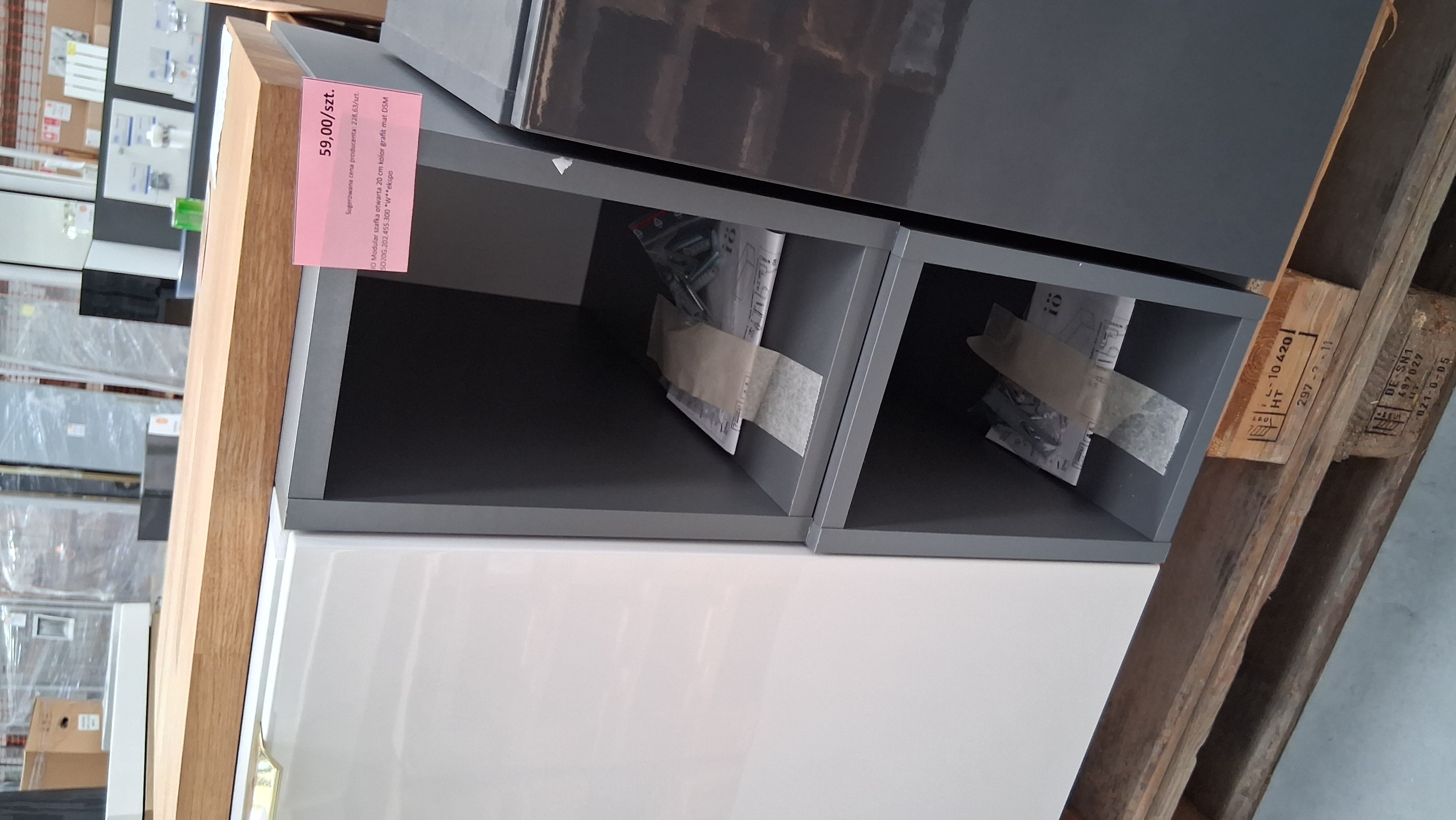 IO Modular szafka otwarta 20 cm kolor grafit mat DSM SO20G.202.455.300   *W  **ekspo - Powystawowy Białystok