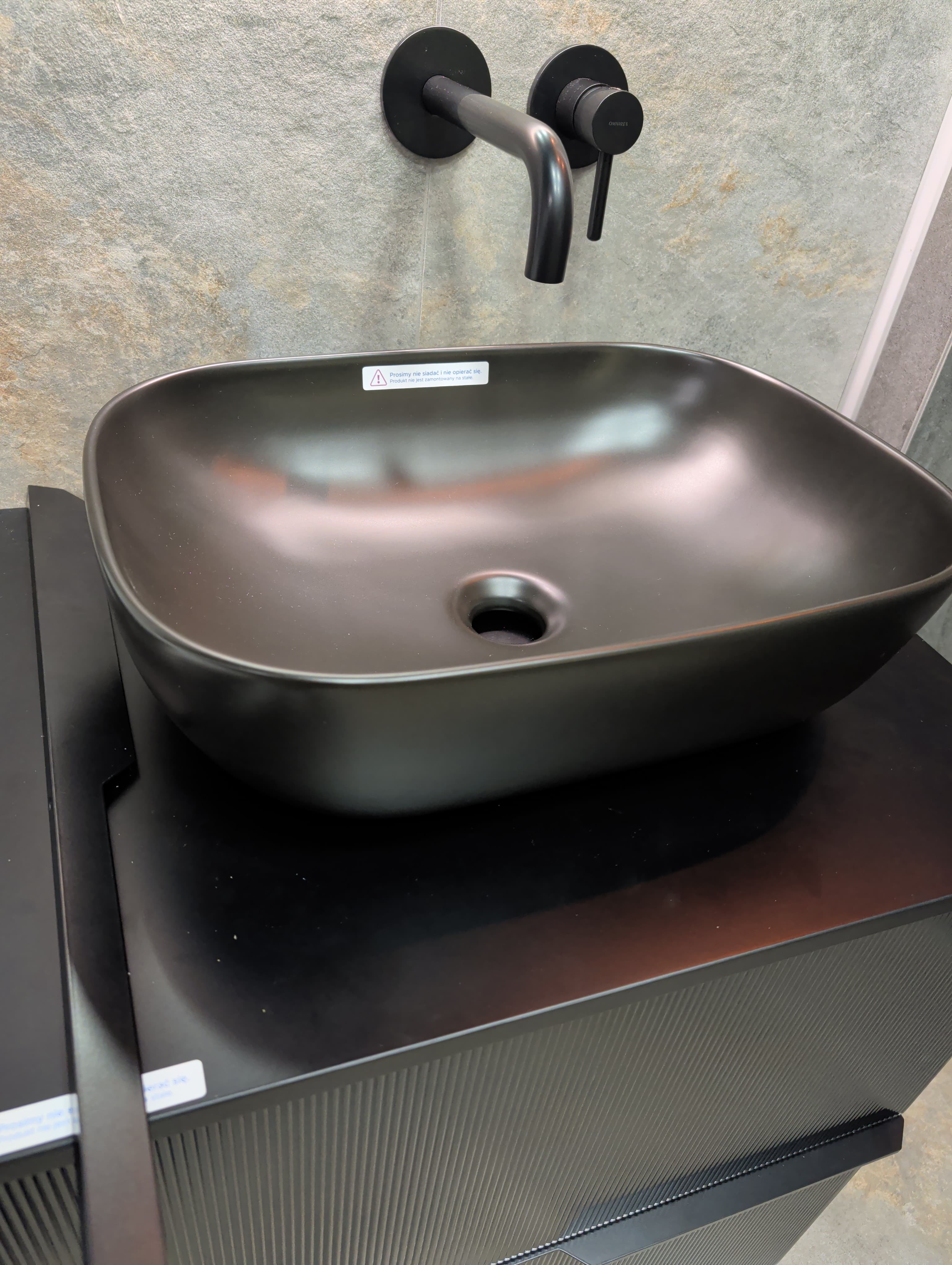IO IDDE BLACK umywalka nablatowa 455x325x135 MM bez przelewu CE.IDD.BL.UM455 *24 *W  **ekspo - Powystawowy BLU Salon Łazienek Jelenia Góra