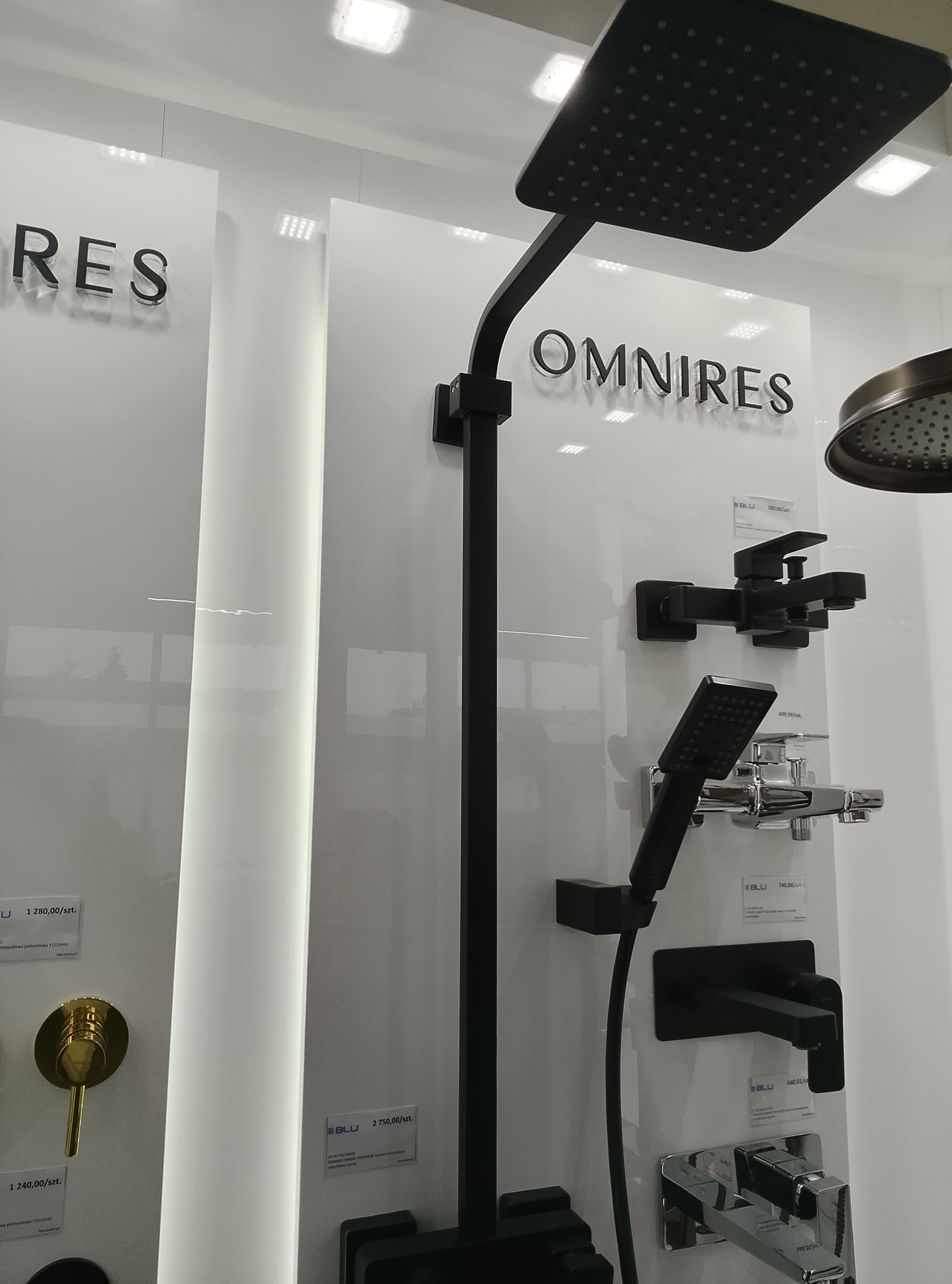 OMNIRES PARMA PM7444 BL system prysznicowy natynkowy czarny - Powystawowy Kalisz