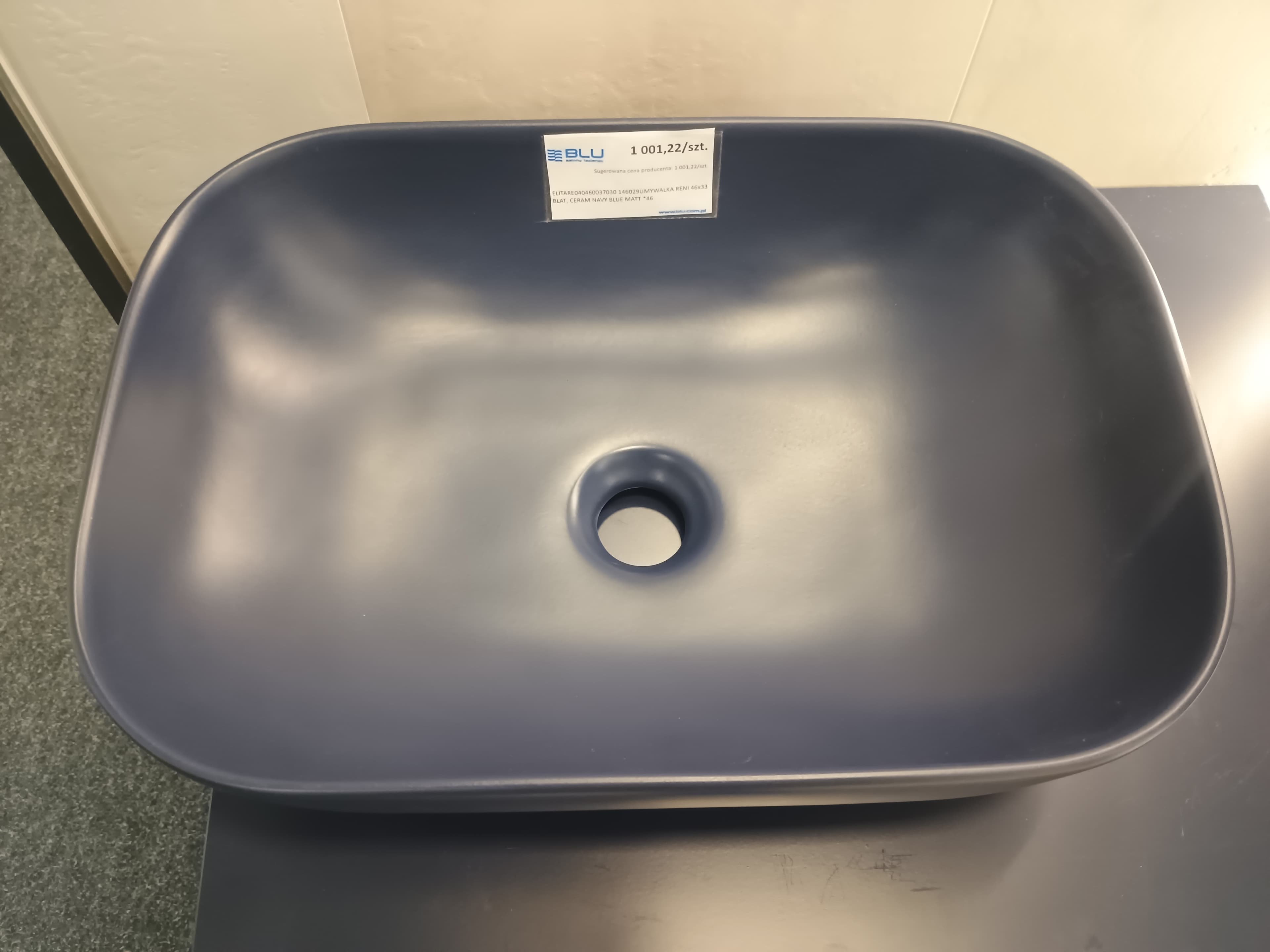 ELITA  RE040460037030   146029  UMYWALKA RENI 46x33 BLAT, CERAM NAVY BLUE MATT   *46 - Powystawowy Łódź Zgierska