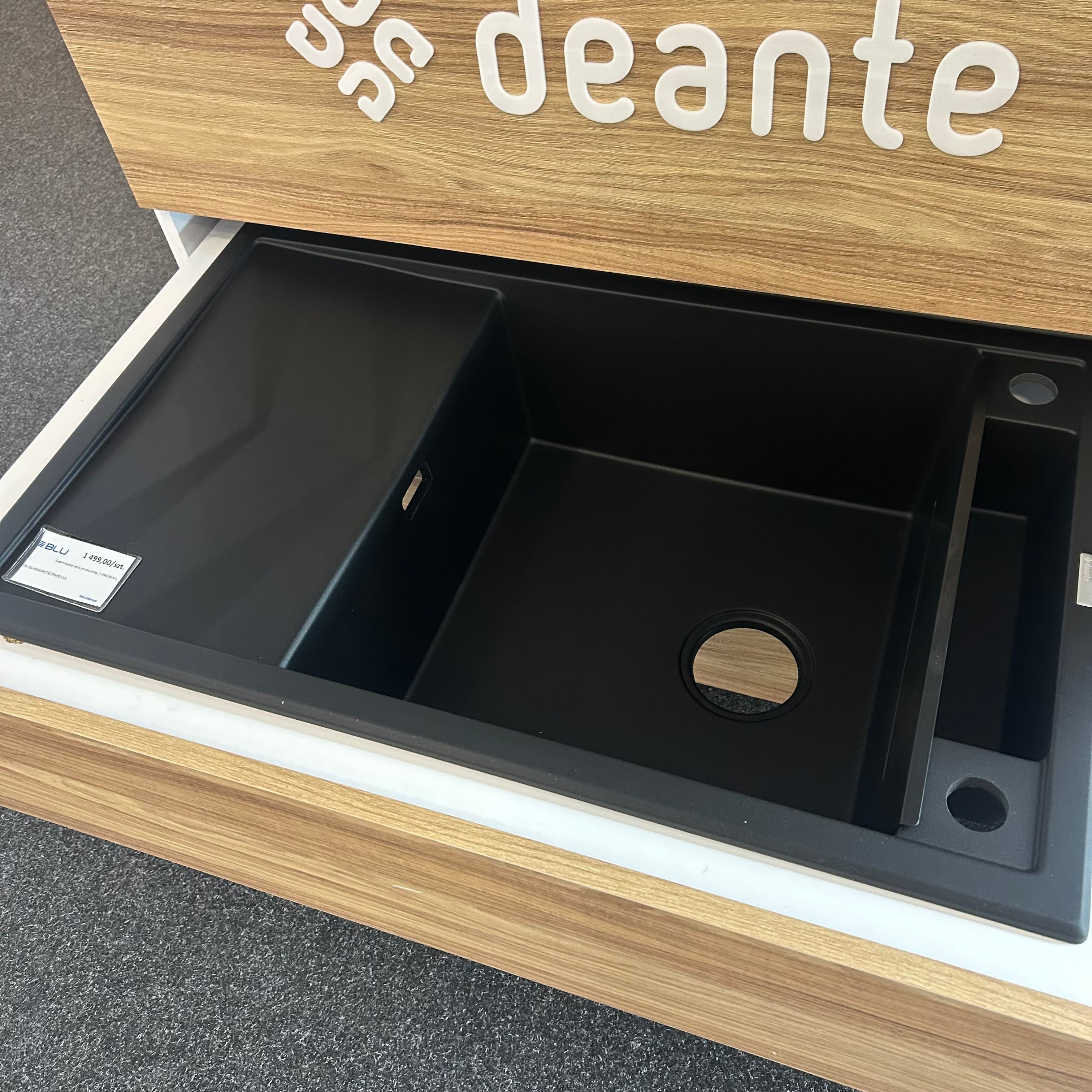 DEANTE ZLEW. MAGNETIC GRAFIT MET.GRANIT 1K Z/O 820X500X219, 3,5" + OSPRZĘT SPACE SAVER  ZRM G113  **ekspo - Powystawowy Chełm