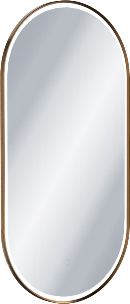 EXCELLENT Corido lustro łazienkowe 100x50 cm owalne, oświetlenie LED mata grzewcza, miedziany szczotkowany DOEX.CO100.050.CB - Powystawowy Dębica