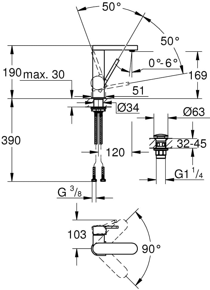 GROHE 23872003 Plus bat. umywalkowa rozmiar M  **ekspo - Powystawowy Bielsko-Biała