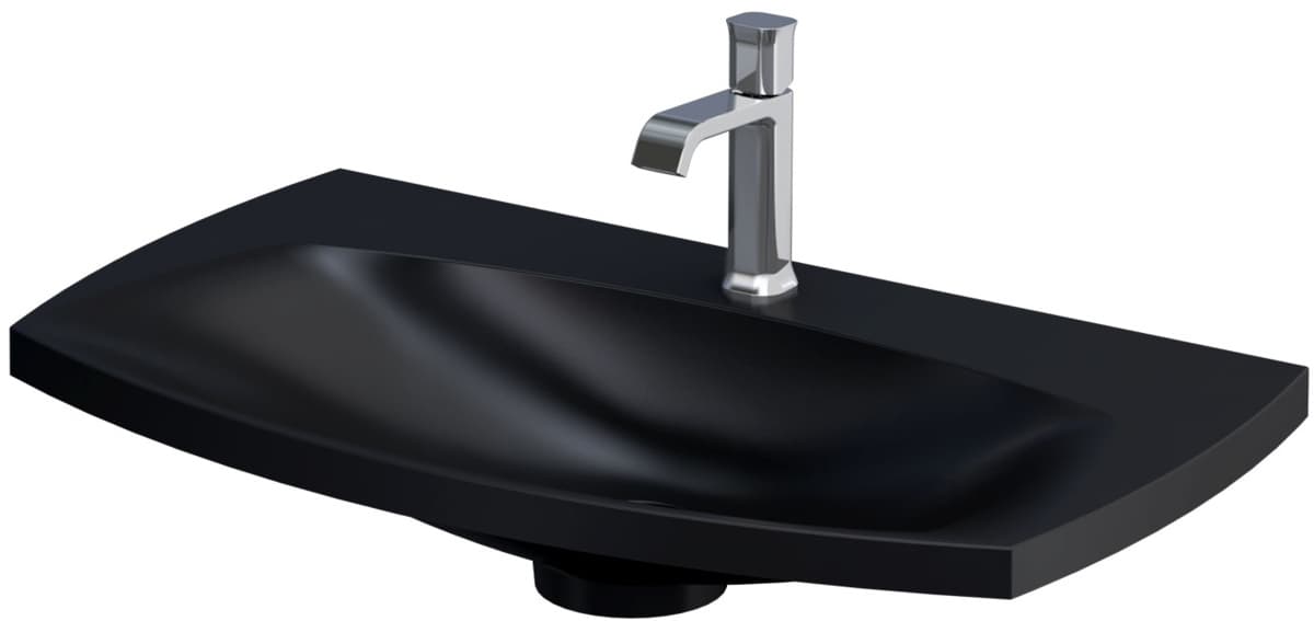 ORISTO umywalka meblowa 82 cm., syntetyczna LOUIS kolor: czarny mat (konglomerat) UME-LU-82-94 - Powystawowy Katowice