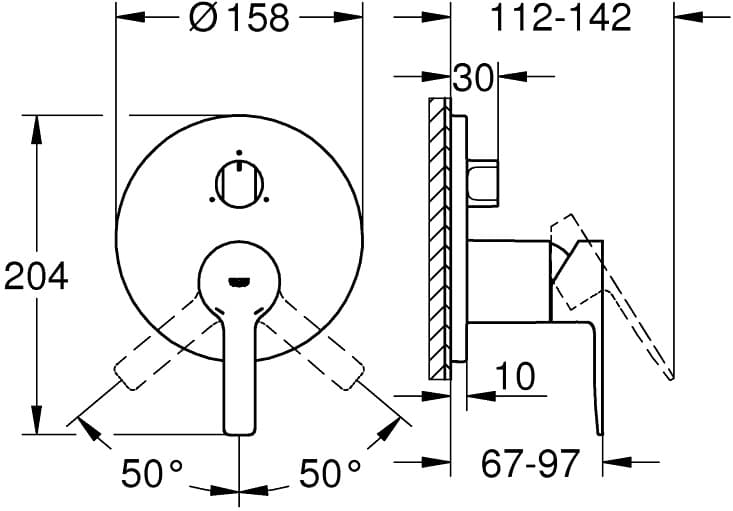GROHE 24095001 LINEARE BATERIA PODTYNKOWA 3 DROŻNA  **ekspo - Nowy Zduńska Wola
