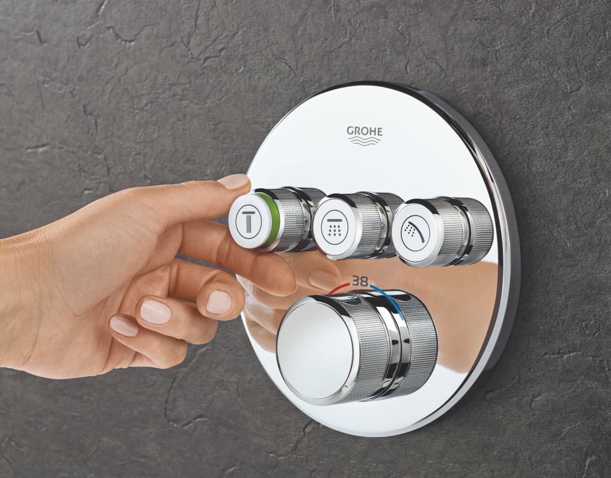 GROHE Smart Control podtynkowa  bateria termostatyczna okrągła do obsługi trzech wyjść  29121000 chrom  **ekspo - Powystawowy Tarnobrzeg