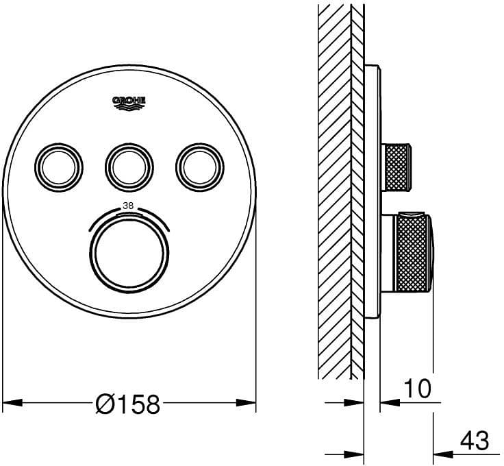 GROHE 29121DA0 GROHTHERM SMARTCONTROL Bateria termostatyczna do obsługi trzech wyjść wody warm sunset  **ekspo - Powystawowy Warszawa