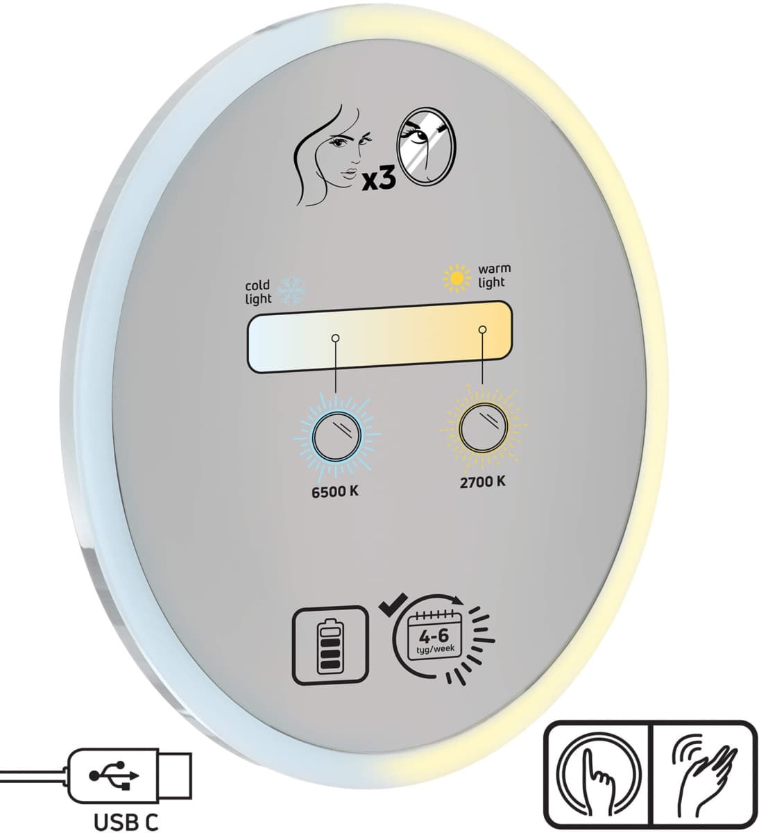 DEANTE ROUND LUSTERKO MAGNETIC LED ADR 0821 - Powystawowy Tarnobrzeg