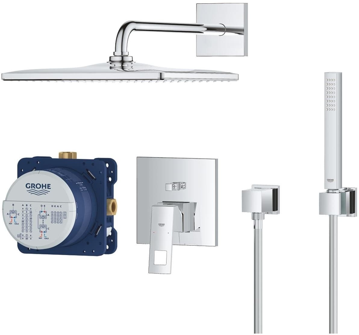 GROHE 25238000 - Eurocube zestaw podtynkowy - 310 deszczownica kpl. - Powystawowy Łomża
