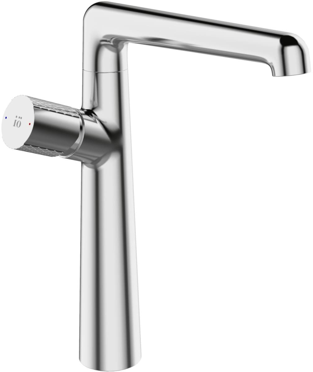 IO VIDA bateria umywalkowa stojąca z wylewką L metalowy klik-klak bez przelewu, wykończenie chrom B30_025D - Powystawowy Cieszyn