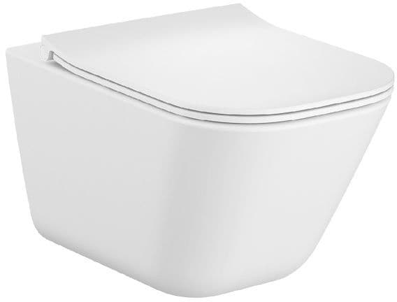 ROCA GAP SQUARE RIMLESS ZESTAW Miska WC podwieszana Rimless + deska wolnoopadająca ultraslim duroplast  A34H472000  *12 - Powystawowy Łódź Pojezierska
