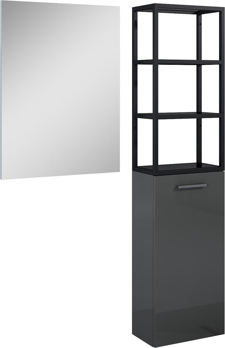 ELITA  RE150401107160   168186  STELAŻ WISZĄCY 40/80 Z PÓŁKAMI (21,6) BLACK MATT   *20 - Powystawowy Łowicz