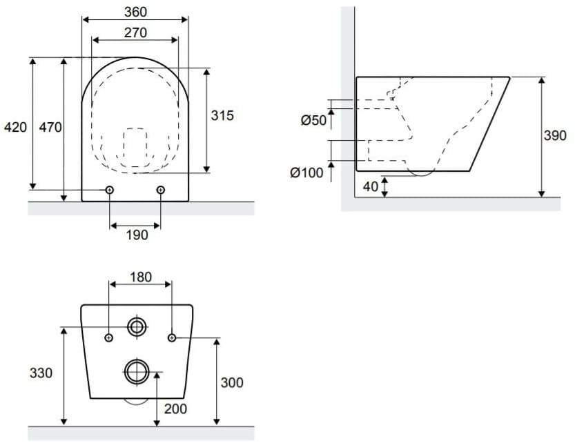 IO SENJA miska wc wisząca Rimles 47x36 z deską duroplast slim wolnoopadającą z funkcją łatwego wypinania CEIO.4504.470.WH *12 - Powystawowy Giżycko