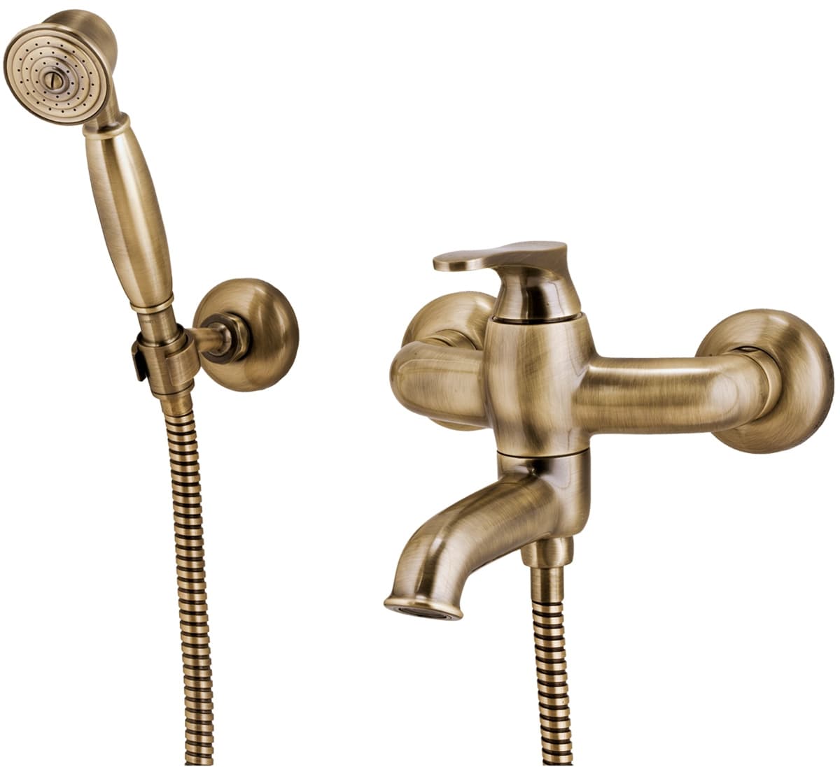 OMNIRES ART DECO bateria wannowa z zestawem prysznicowym AD5131BR brąz antyczny - Powystawowy Kalisz