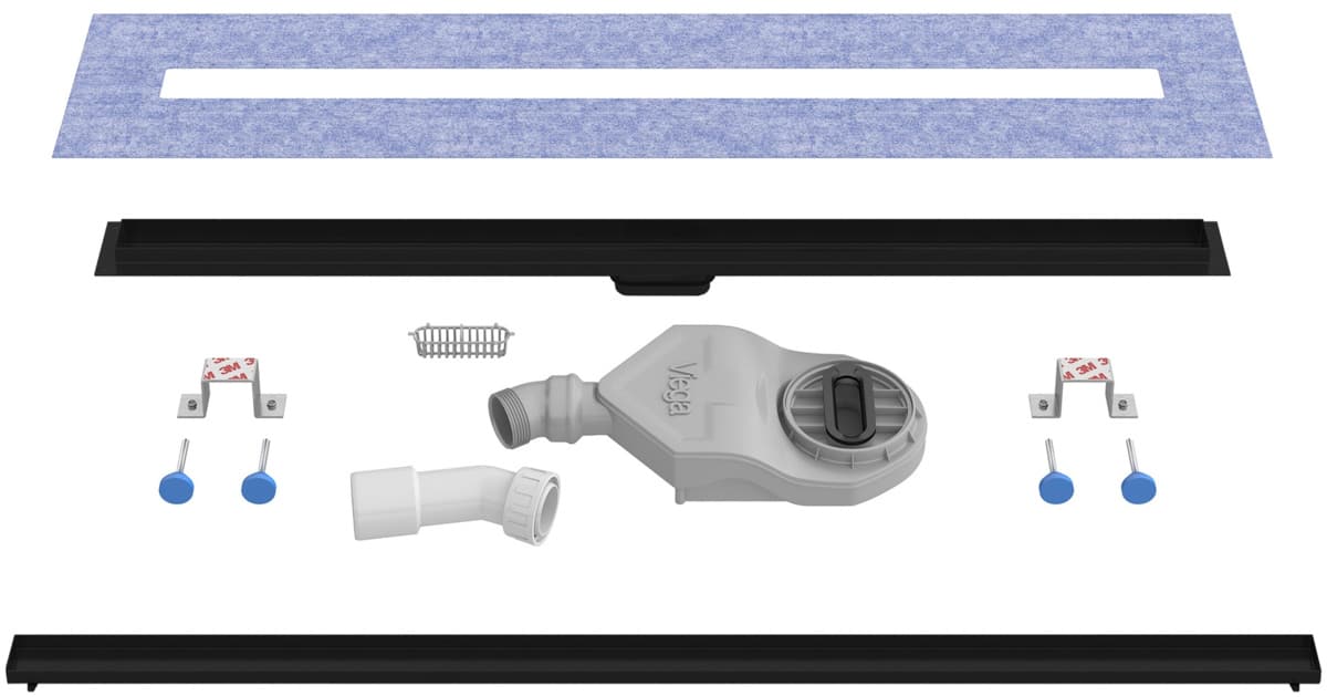 IO odpływ Water-Tech Slim z rusztem do wklejenia płytki w kolorze Black Mat 70  OL.WTS.70.RW.BM  **ekspo - Powystawowy Mińsk Mazowiecki