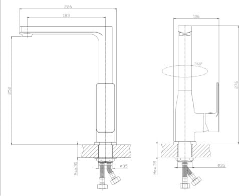 OMNIRES bateria zlewozmywakowa HORTON HR3450  **ekspo - Powystawowy Giżycko