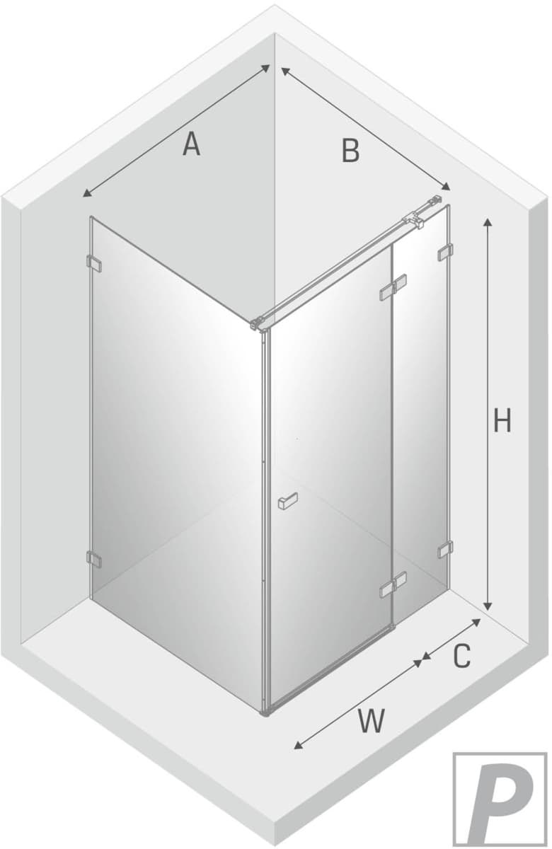 NEW TRENDY Kabina prysznicowa AVEXA GOLD SHINE P kwadratowa drzwi pojedyncze 90x90x200 szkło czyste 6mm Active Shield  EXK-1661 - Powystawowy Ciechanów