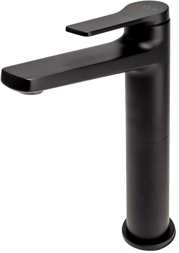 FDESIGN SEPPIA Bateria umywalkowa wysoka (nablatowa)z korkiem click-clack czarny FD1-SPA-2L-22 - Powystawowy Poznań