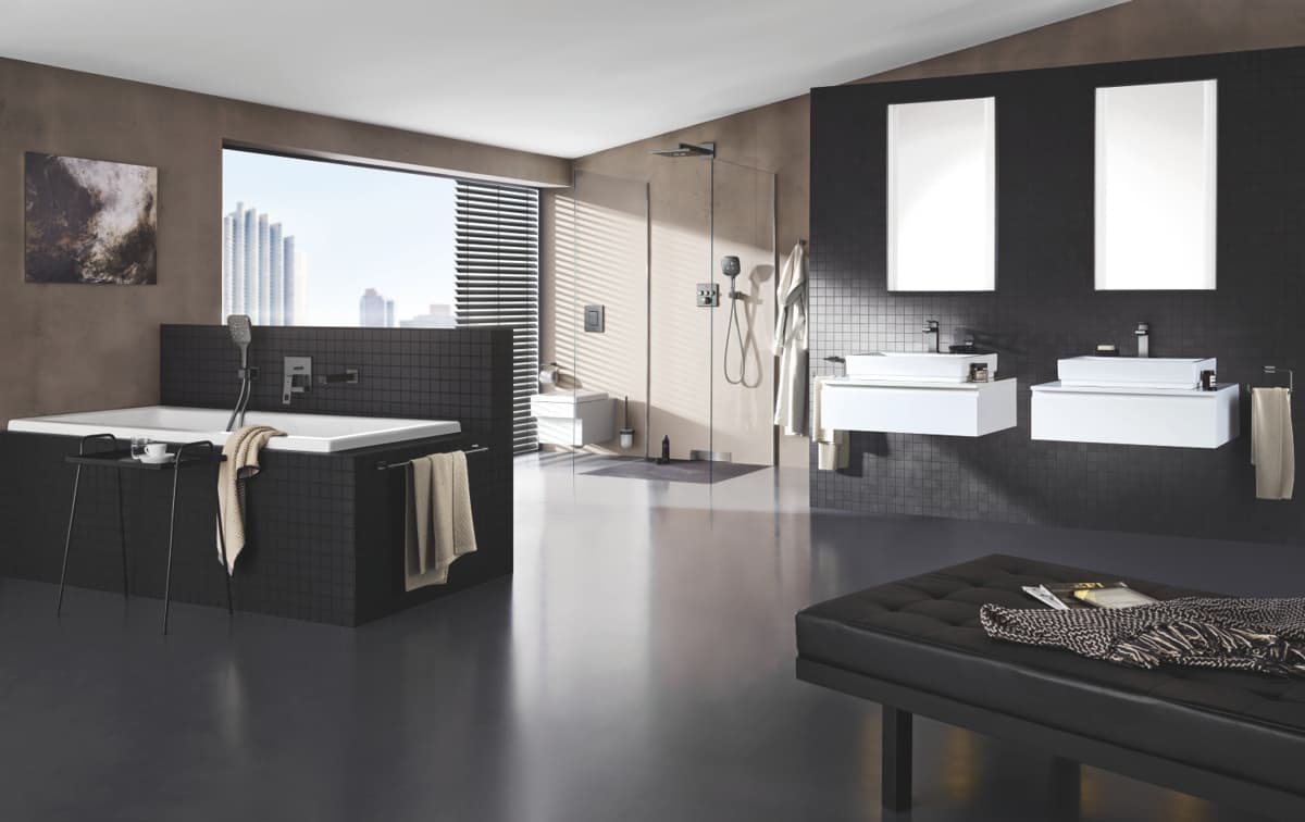 GROHE  23445AL0 Eurocube bateria umywalkowa, DN 15 rozmiar M  brushed hard graphite  **ekspo - Powystawowy Cieszyn