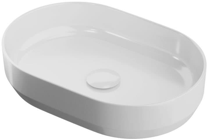 IO umywalka nablatowa SIRIO SLIM 55x37 (w zestawie z odpływem i korkiem porcelanowym) CS.SIRIO5537 - Powystawowy Krosno