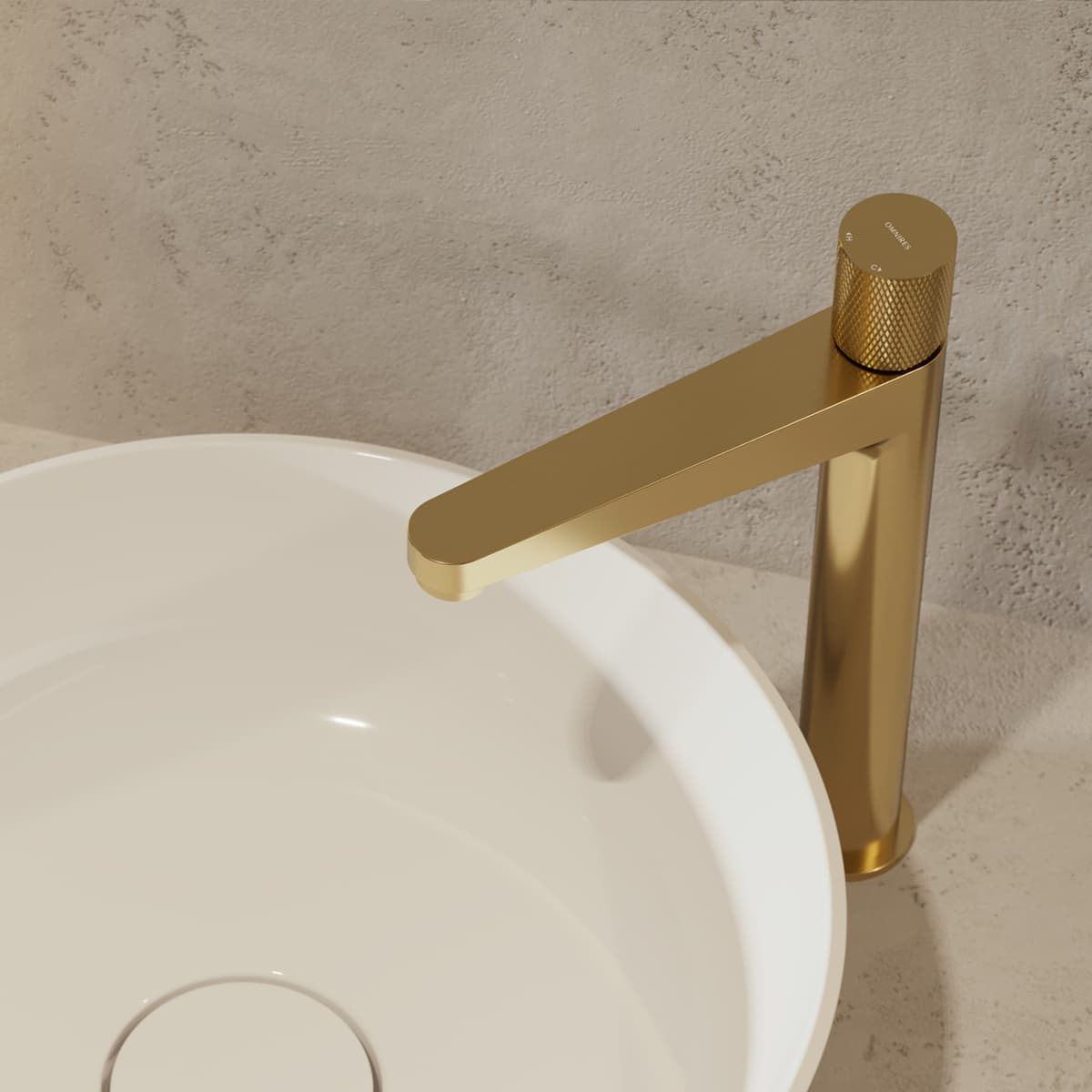 OMNIRES CONTOUR bateria umywalkowa wysoka CT8012GLB złoty szczotkowany - Powystawowy Łódź Pojezierska