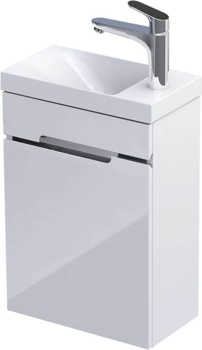 ORISTO SILVER Compact zestaw szafka z umywalką 40cm, jedne drzwi kolor: biały połysk OR33-ZD1D-40-1 - Powystawowy Nowy Sącz