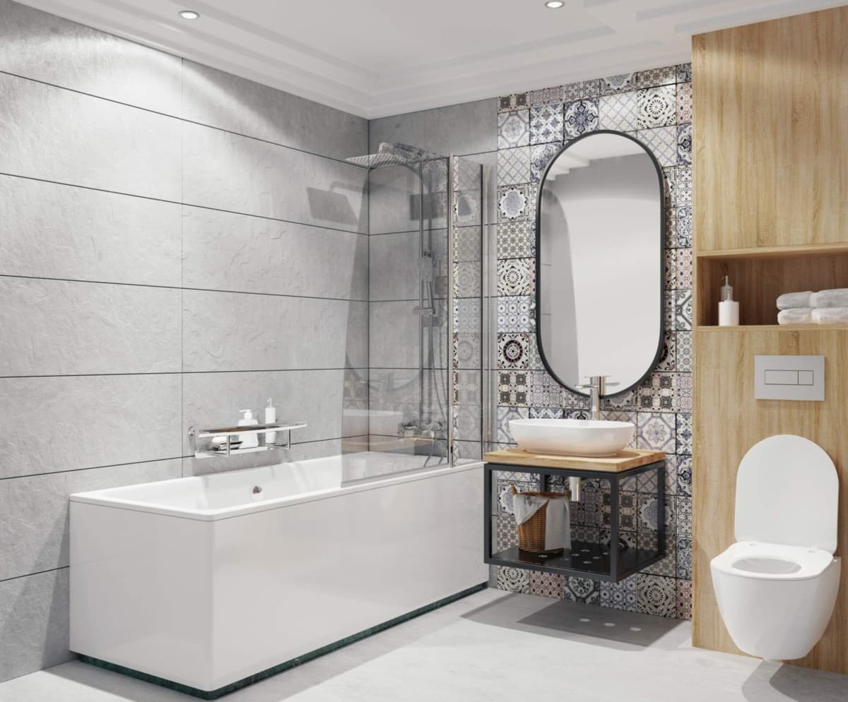 DEANTE Alpinia deszczownia z bat. wannową z ruch. wyl. chrom NAC 01AM - Powystawowy Radom