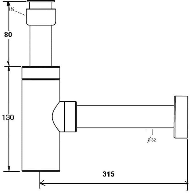 MCALPINE półsyfon umyw.  butelka  11/4*32  CA32MINI-CB   *12 - Powystawowy Nowy Sącz