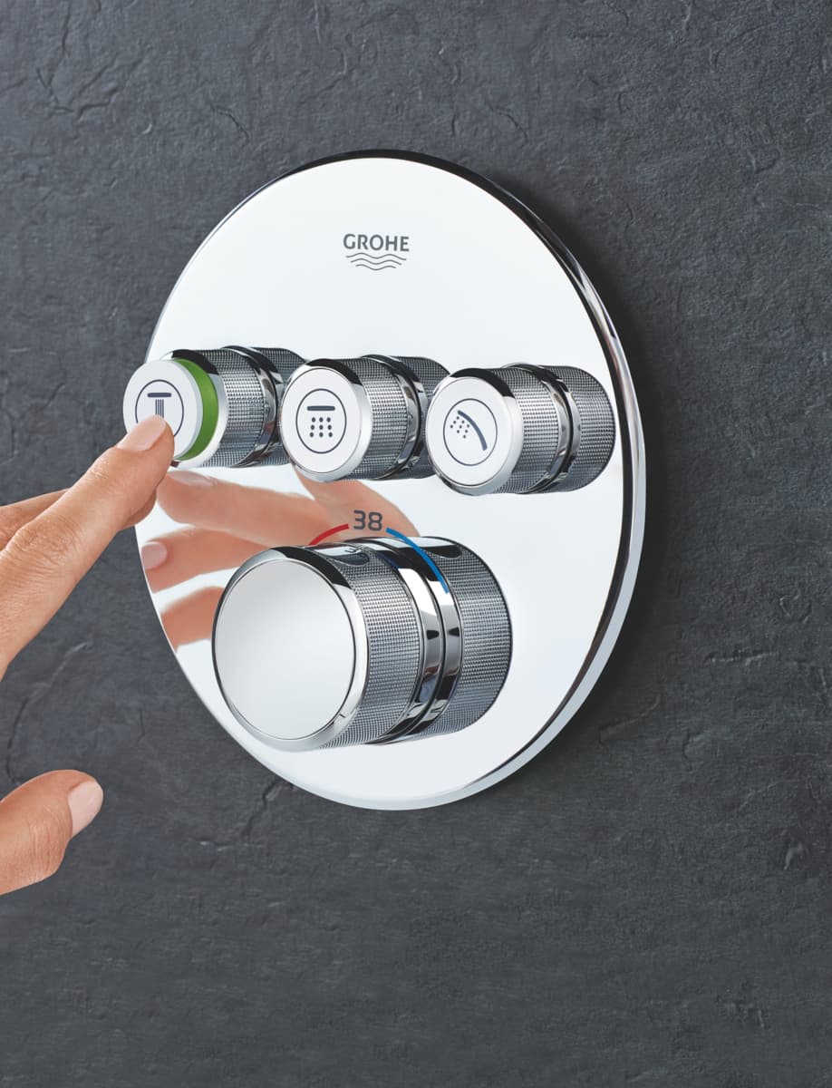 GROHE Smart Control podtynkowa  bateria termostatyczna okrągła do obsługi trzech wyjść  29121000 chrom  **ekspo - Powystawowy Tarnobrzeg