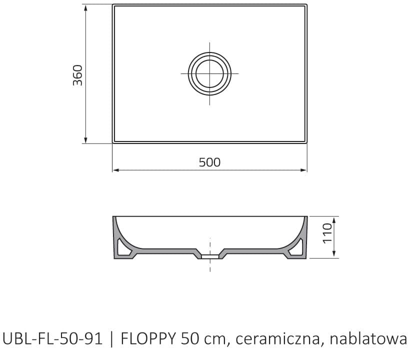 ORISTO umywalka FLOPPY 50 CM UBL-FL-50-91    *W  **ekspo - Powystawowy Tarnów