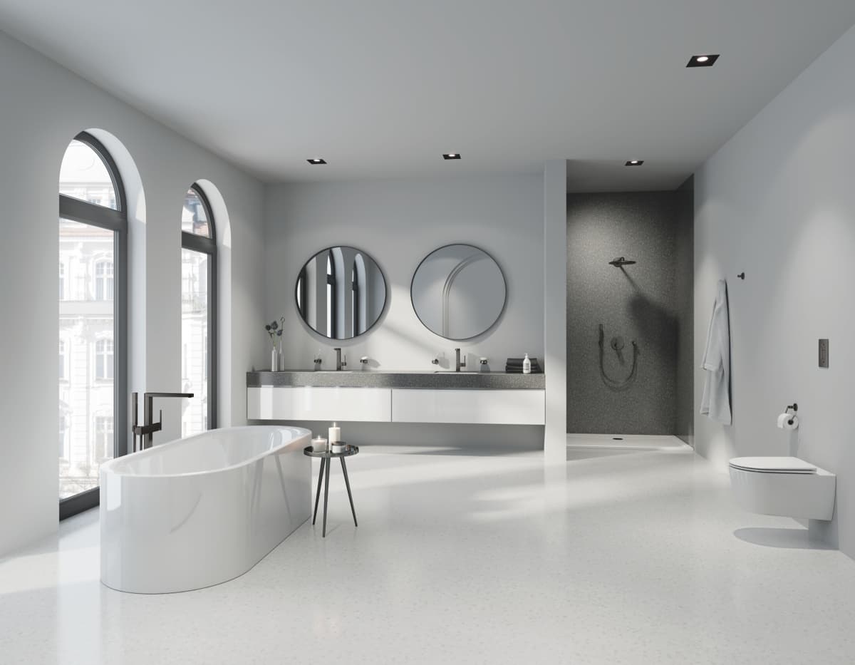 GROHE  PLUS BATERIA DO OBSŁUGI TRZECH WYJŚĆ WODY brushed hard graphite 24093AL3  **ekspo - Powystawowy Łódź Pojezierska
