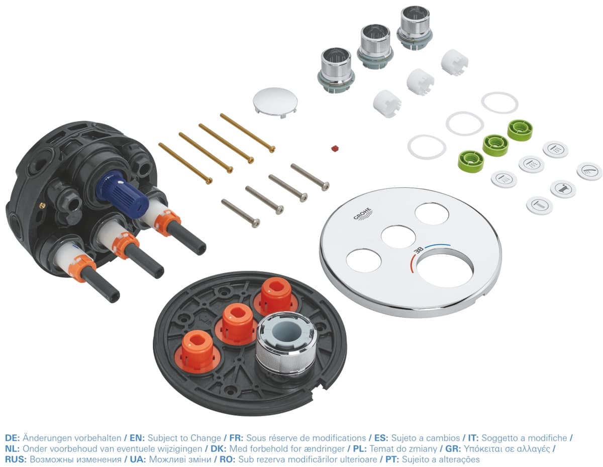 GROHE Smart Control podtynkowa  bateria termostatyczna okrągła do obsługi trzech wyjść  29121000 chrom  **ekspo - Powystawowy Tarnobrzeg