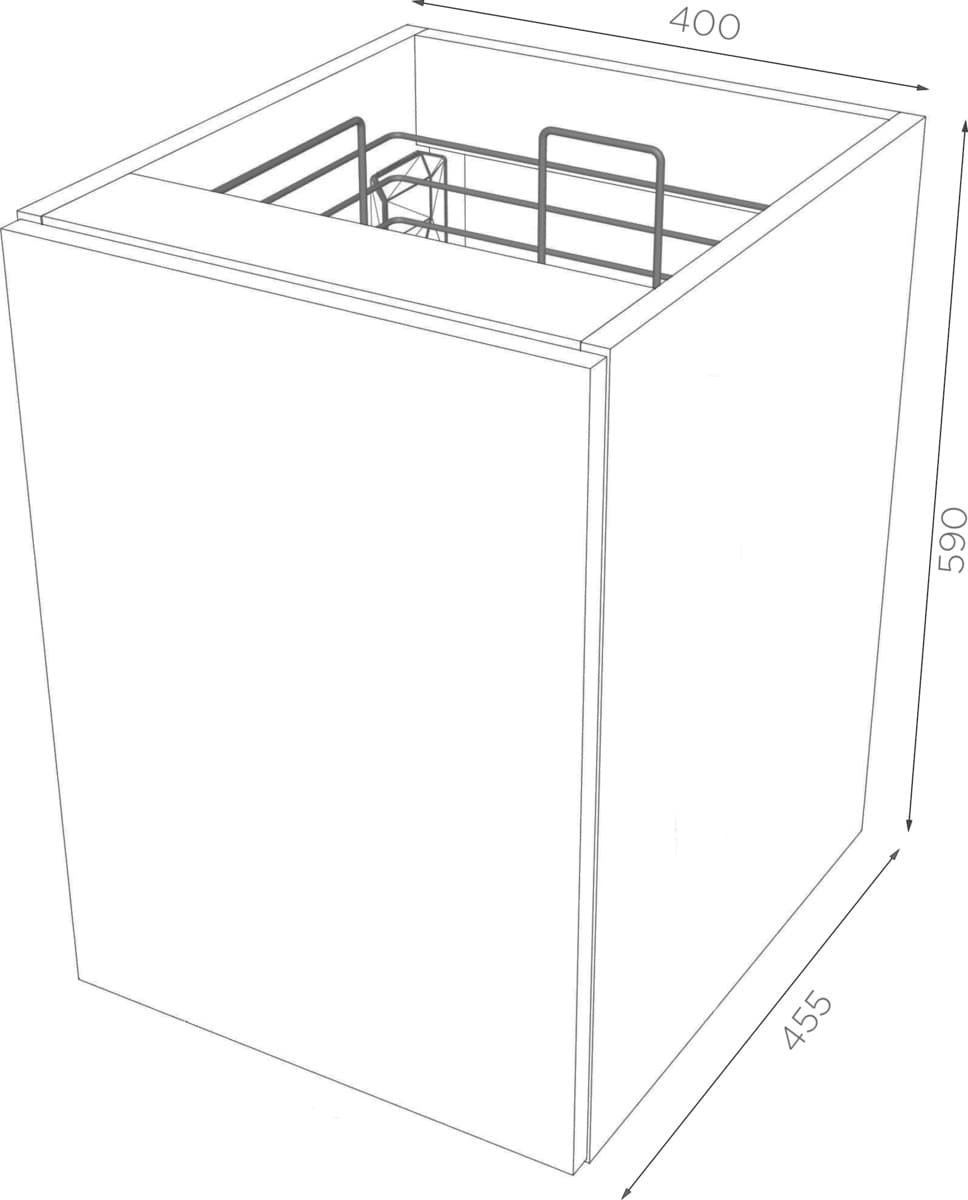 IO WOOD. kosz na pranie Cargo 40 Milenium Nero 400X455mm ML.WO.KOSZ40.MN *W - Powystawowy Tarnowskie Góry