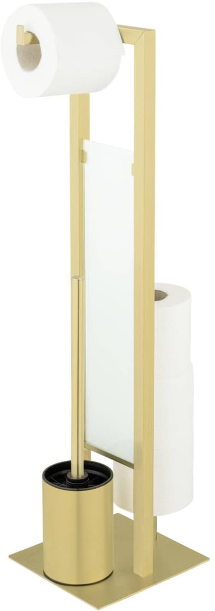 WENKO  Stojak na papier, zapas i szczotkę WC, Wenko Rivalta złota  26034100 - Powystawowy Zielona Góra