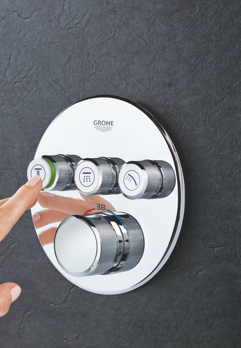 GROHE Smart Control podtynkowa  bateria termostatyczna okrągła do obsługi trzech wyjść  29121000 chrom  **ekspo - Powystawowy Tarnobrzeg
