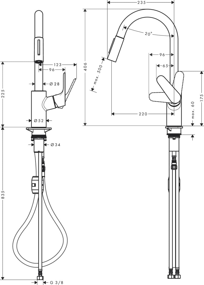 HANSGROHE FOCUS bat.  zlew.  st.  wyc.  wyl.    31815000 Chrom - Powystawowy Inowrocław