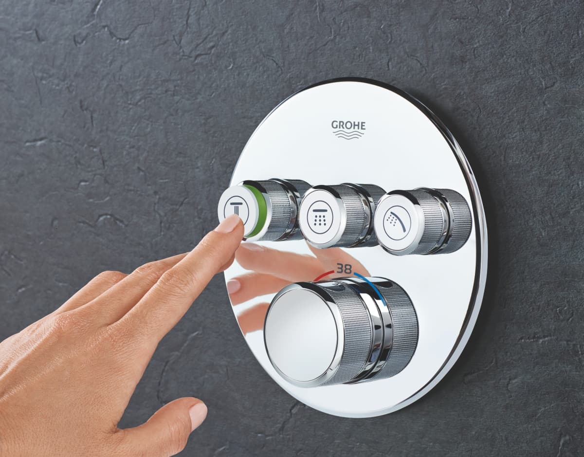 GROHE Smart Control podtynkowa  bateria termostatyczna okrągła do obsługi trzech wyjść  29121000 chrom  **ekspo - Powystawowy Tarnobrzeg