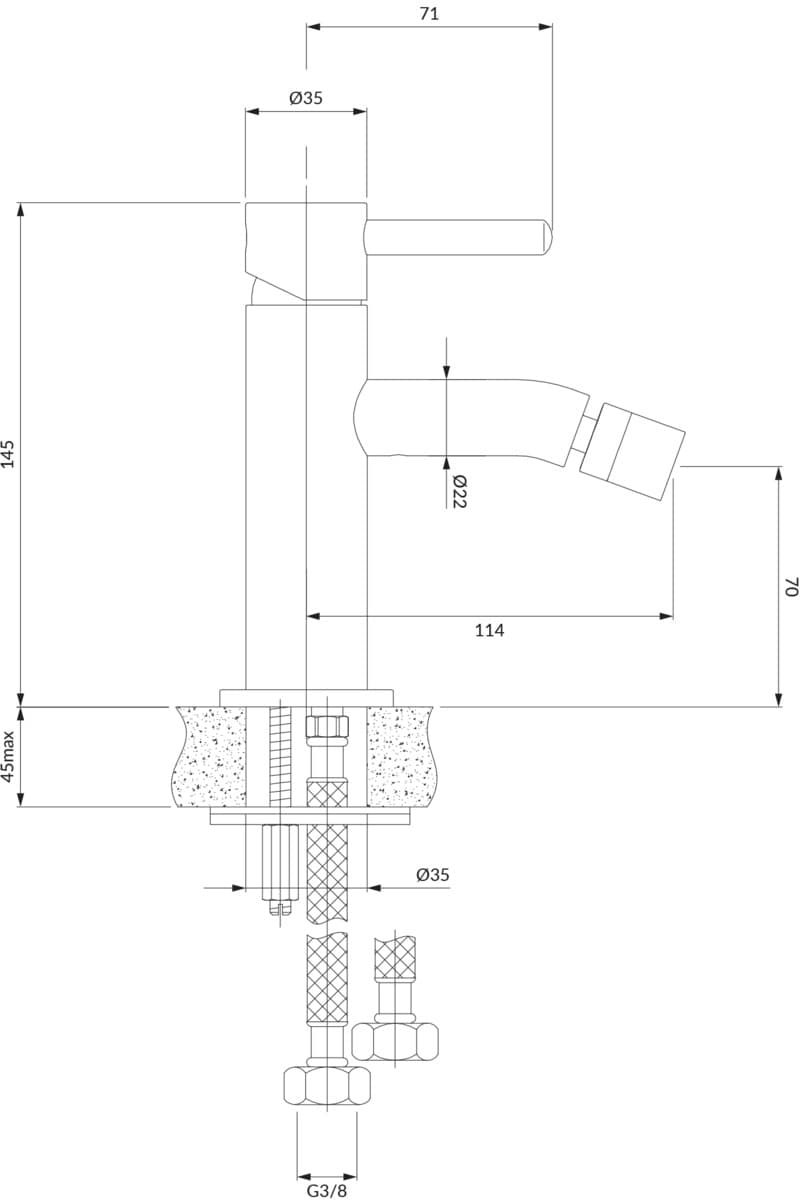 OMNIRES  Y bateria bidetowa nikiel (NI)  Y1220NI - Powystawowy Łódź Pojezierska