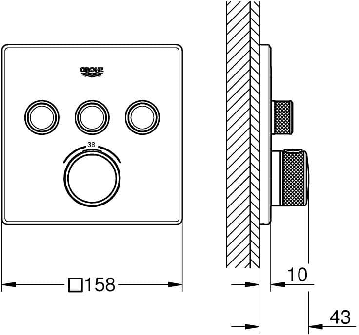 GROHE Grohtherm SmartControl Bateria termostatyczna do obsługi trzech wyjść wody   nr kat. 29126000  **ekspo - Powystawowy Warszawa