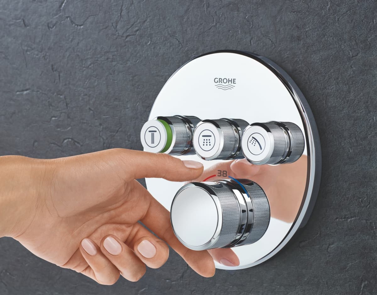 GROHE Smart Control podtynkowa  bateria termostatyczna okrągła do obsługi trzech wyjść  29121000 chrom  **ekspo - Powystawowy Tarnobrzeg