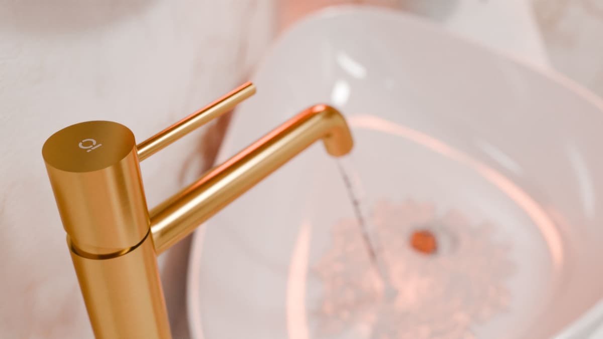 IO LUVIA bateria umywalkowa stojąca wykończenie, brushed gold BDM.39.1OC - Nowy Kalisz