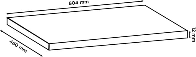 IO WOOD.Blat 80 Nero 0509 Mika - blat HPL 12mm szer. 804x460mm ML.WO.BL.80.MN *14 - Powystawowy Tarnowskie Góry