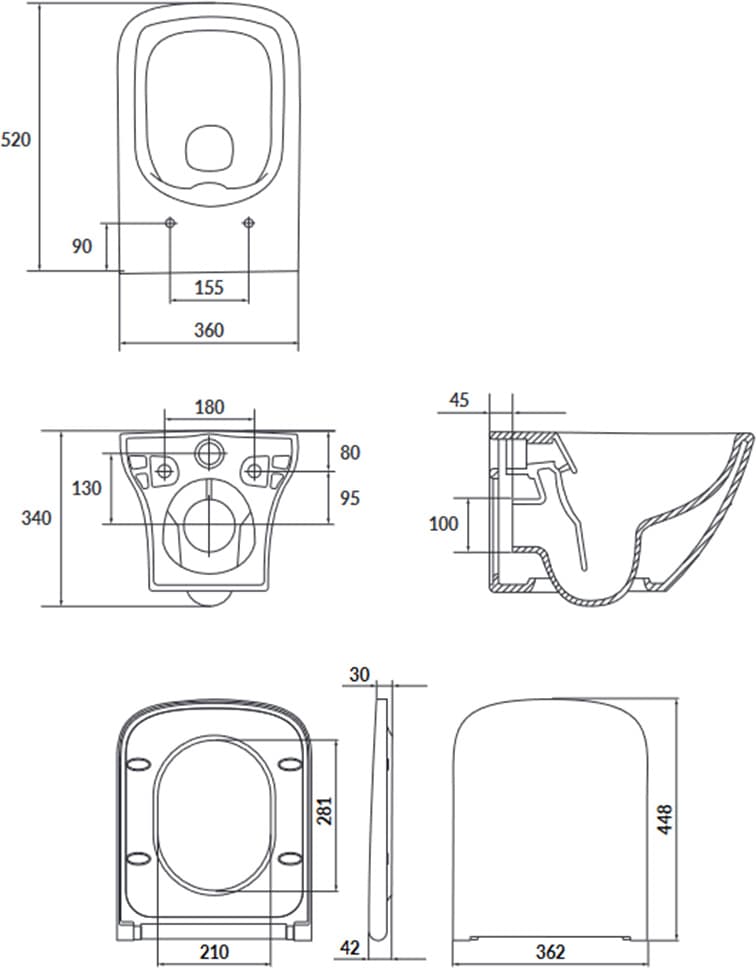 CERSANIT SET B332 MZ UM LARGA SQUARE CLEAN ON DESKA SLIM WRAP DUR WO ŁW EW BOX  *18  S701-473 - Powystawowy Bochnia