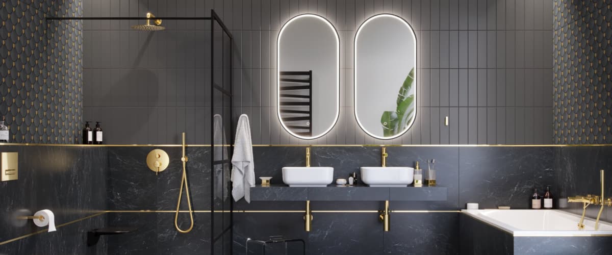 EXCELLENT Corido Lustro LED 100x50cm Owalne Czarne Z Matą Grzewczą DOEX.CO100.050.BL - Powystawowy Krosno