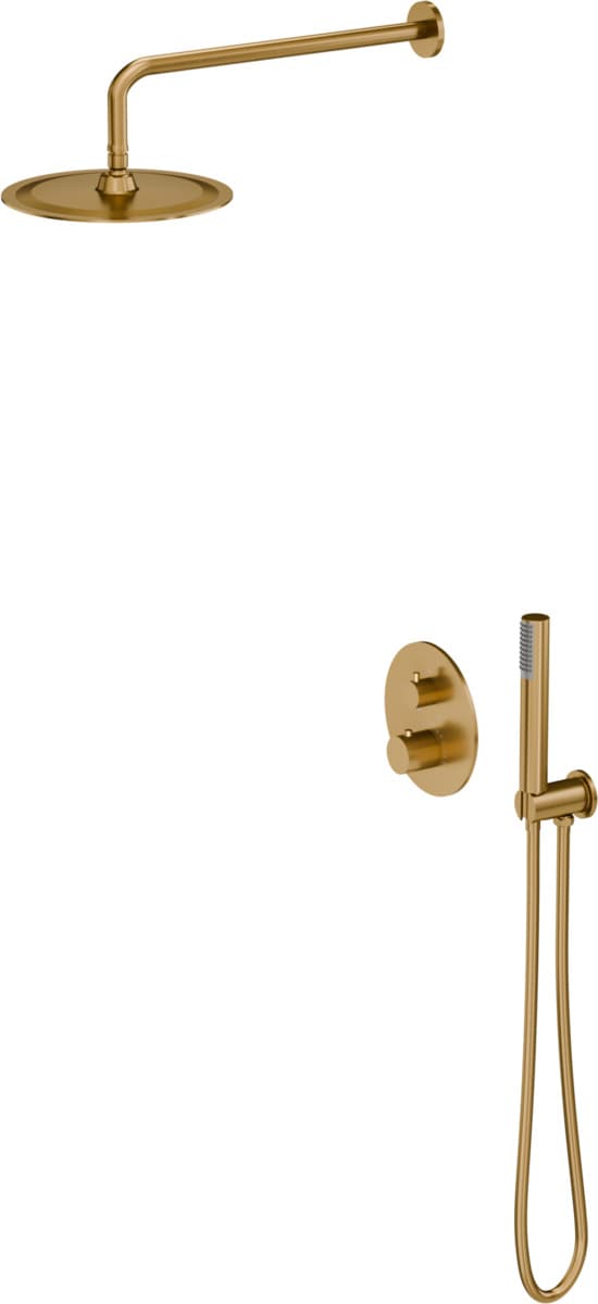 IO LUVIA bateria natryskowa termostatyczna podtynkowa z zestawem, wykończenie brushed gold GTM.39OC - Nowy Łaziska Górne