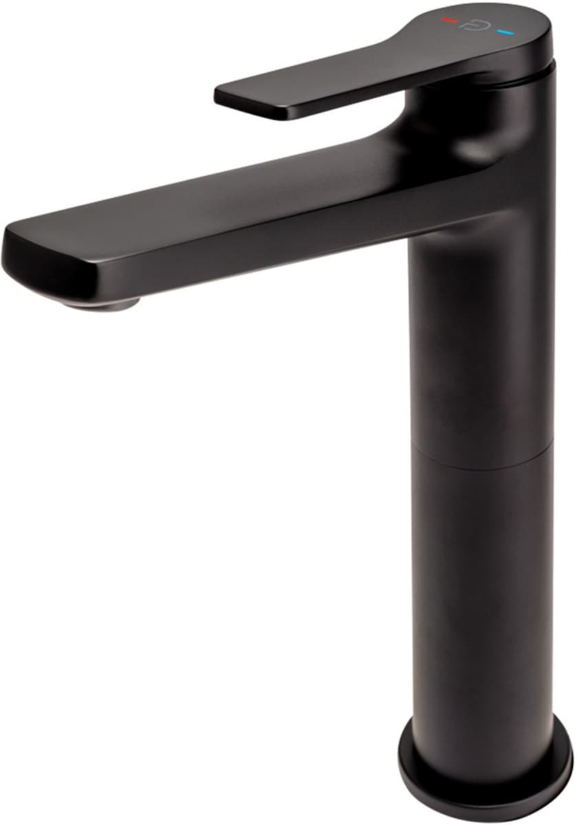 FDESIGN SEPPIA Bateria umywalkowa wysoka (nablatowa)z korkiem click-clack czarny FD1-SPA-2L-22 - Powystawowy Zielona Góra