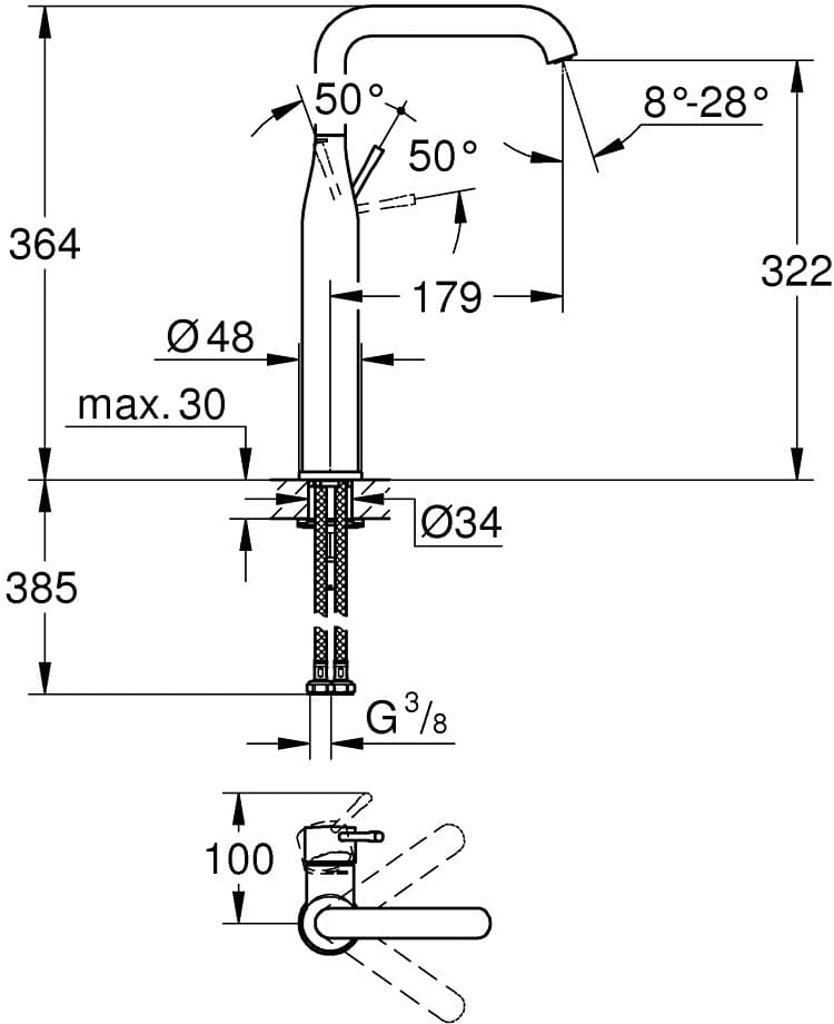 GROHE ESSENCE bat.umywalkowa XL 32901DL1 brushed warm  **ekspo - Powystawowy Cieszyn
